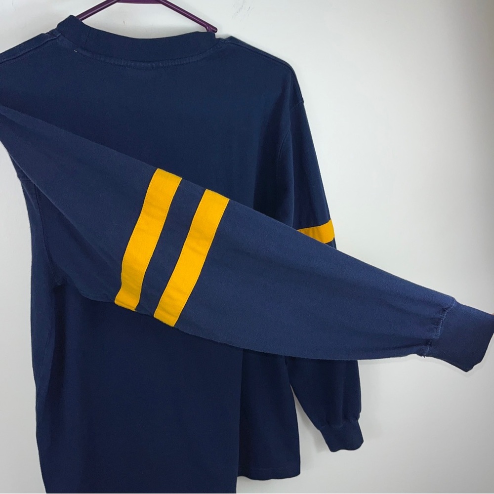 Buffalo Sabres Shirt Mens Medium Blue Yellow Long Sleeve Lee Sport Slug Logo - Picture 8 of 10